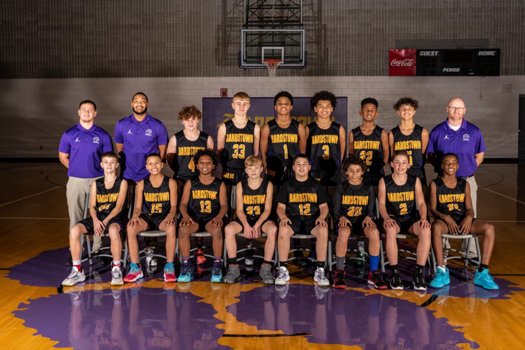 team photo of Bardstown Middle School basketball